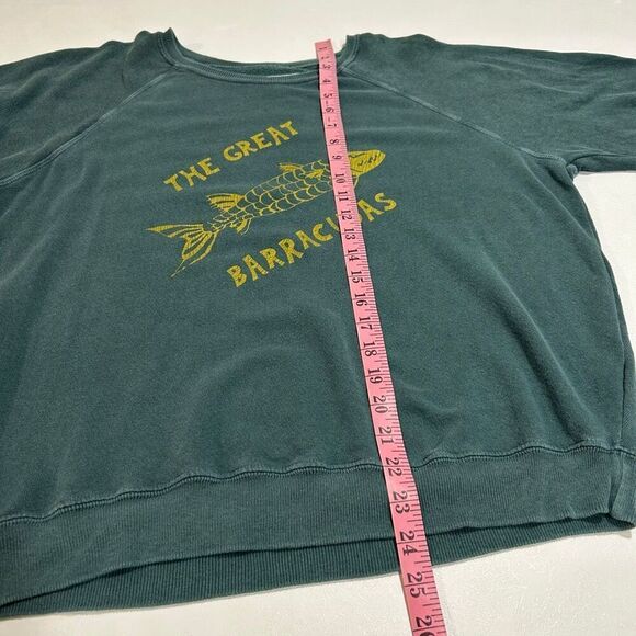 THE GREAT Barracudas Graphic Sweatshirt Green Size 3 (Large) - Picture 7 of 8